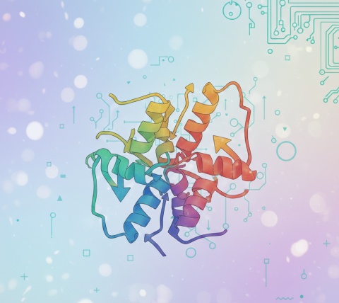 3D protein structure visualization with colorful ribbon diagram